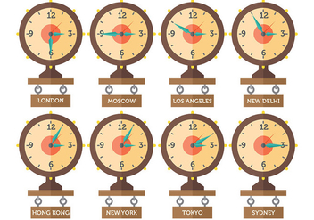 Free Time Zone Icons Vector - vector #394427 gratis
