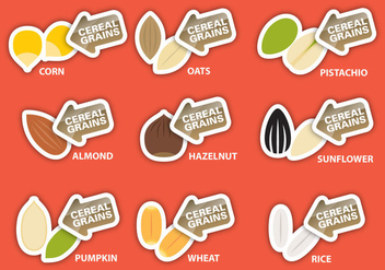 Cereal Grains Labels - Free vector #395357