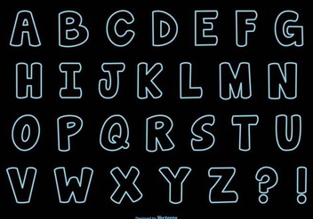 Neon Style Alphabet Set - vector #395547 gratis