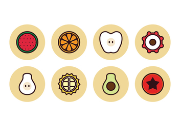 Free Linear Color Fruit Icons - vector gratuit #395867 