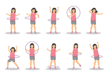 Free a Girl With Hula Hoop Vector - Free vector #395957