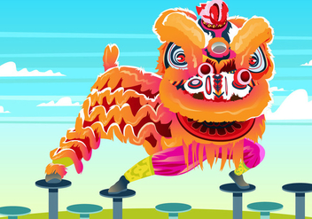 Lion Dance Poses - Free vector #396207