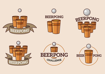 Beer pong cup and ball logo - Free vector #396417
