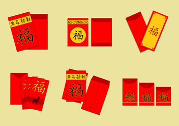 Chinese envelope red packet vector pack - Free vector #396867
