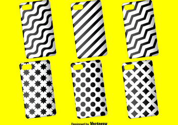 Black and White Phone Case Vector Background - vector gratuit #397057 