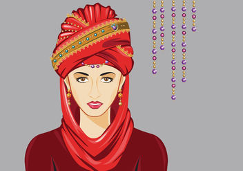 Woman with Turban Vector - Free vector #398177