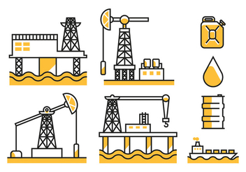 Oil Field Vector Icons - Free vector #398457