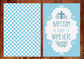Gingham Baptisim Card for Boy - Free vector #398747
