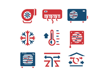 Air conditioning set vector icons - vector #398897 gratis