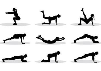 Silhouette Of Exercise Vectors - Free vector #398937