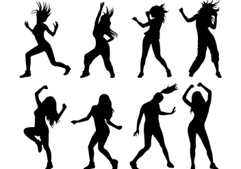 Set Of Zumba Silhouettes - Free vector #398997