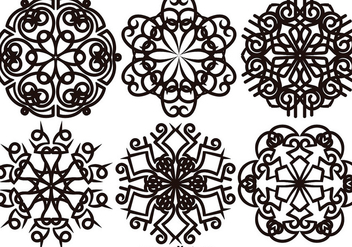 Vector Set Of Elegant Snowflakes - бесплатный vector #399427