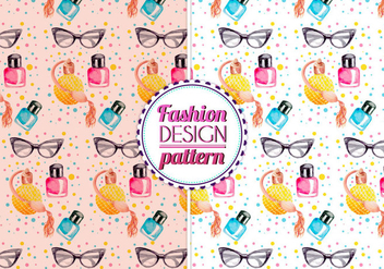 Free Vector Watercolor Fashion Pattern - Free vector #399607