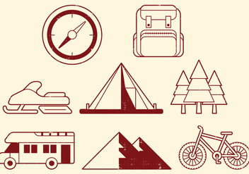 Camping Activities Icons - vector #400587 gratis