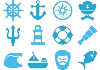 Free Sea Element Icons Vector - Free vector #400707