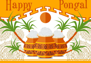 Happy Pongal Vector illustration - vector #400807 gratis