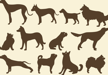 Sepia Dog Silhouettes - Free vector #401107