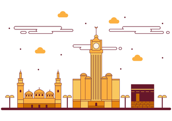 Free Kaaba in Makkah Vector Illustration - Kostenloses vector #401717
