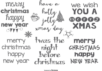 Hand Drawn Style Christmas Lables - vector #401767 gratis