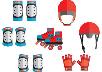 Protective Gear for Roller Skate Vectors - Free vector #402417
