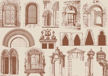 Brown Architecture Elements - Free vector #403237
