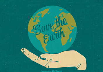 Free Retro Save The Earth Vector Poster - бесплатный vector #403697