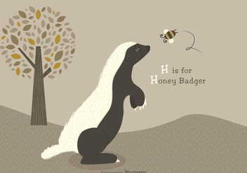 Free Honey Badger Vector Illustration - Free vector #403717