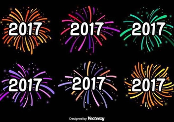 New Year 2017 Vector Labels - бесплатный vector #404907