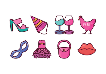 Free Hen Party Icons - vector #405377 gratis
