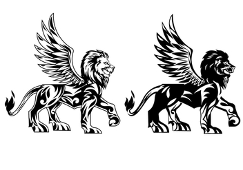 Winged Lion Vectors - Free vector #405637