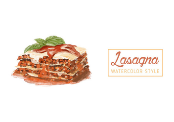 Free Lasagna Watercolor Vector - vector gratuit #405947 