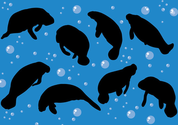 Free Manatee Icons Vector - Free vector #405987
