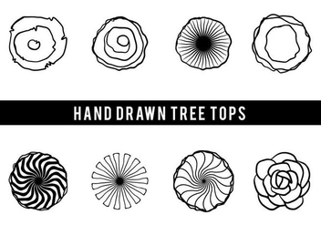 Free Hand Drawn Tree Tops Vector - Free vector #406047