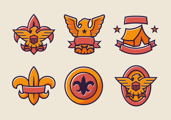 Eagle scout badge color vector pack - бесплатный vector #407177