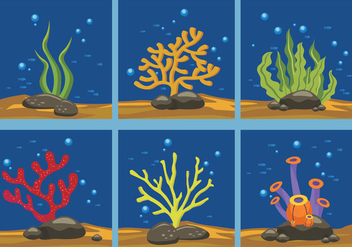 Seaweed color vector illustration - vector gratuit #407197 