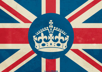 Bristish Crown on Flag Illustration - vector #407307 gratis