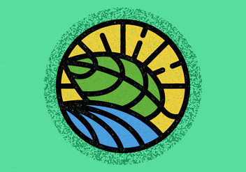 Minimalist Leaf Badge - vector #408327 gratis