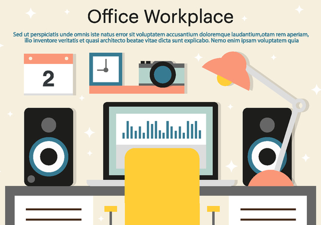 Free Office Workplace Vector Background - бесплатный vector #408517