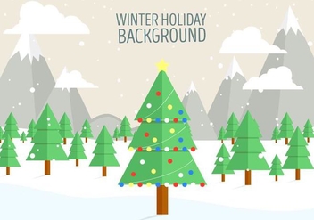 Free Vector Christmas Landscape - Free vector #408837