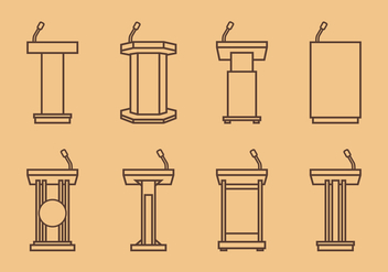 Lectern Outline Free Vector - Free vector #409287