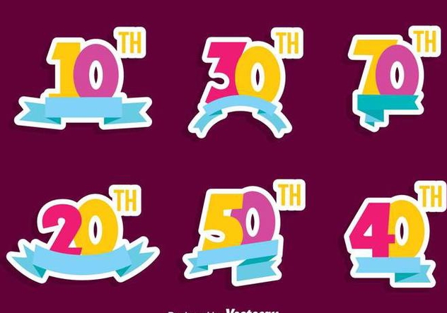Colorful Anniversary Collection Vector - vector gratuit #409607 