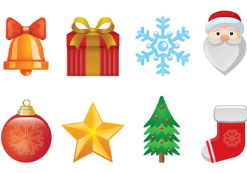 Set Of Christmas Icons - vector gratuit #409797 