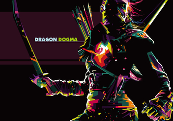 Dragons Dogma - Popart Portrait - бесплатный vector #410247