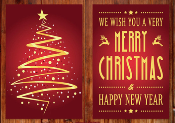 Beautiful Red and Gold Christmas Card - Free vector #410267