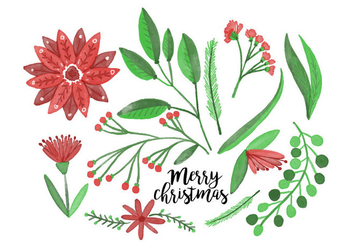 Free Christmas Flowers - Kostenloses vector #410337