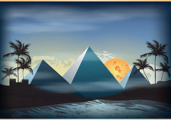 Piramide Scene Illustration - vector gratuit #410527 