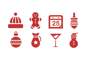 Christmas Icons with White Background - vector gratuit #410767 