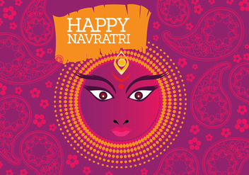 Vector of Maa Durga in a Colourful Background - Kostenloses vector #411267