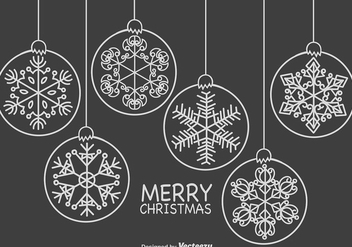 Line Style Template With Snowflakes Icons - vector gratuit #411947 