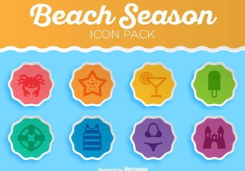 Summer Beach Vector Icon Set - бесплатный vector #412477